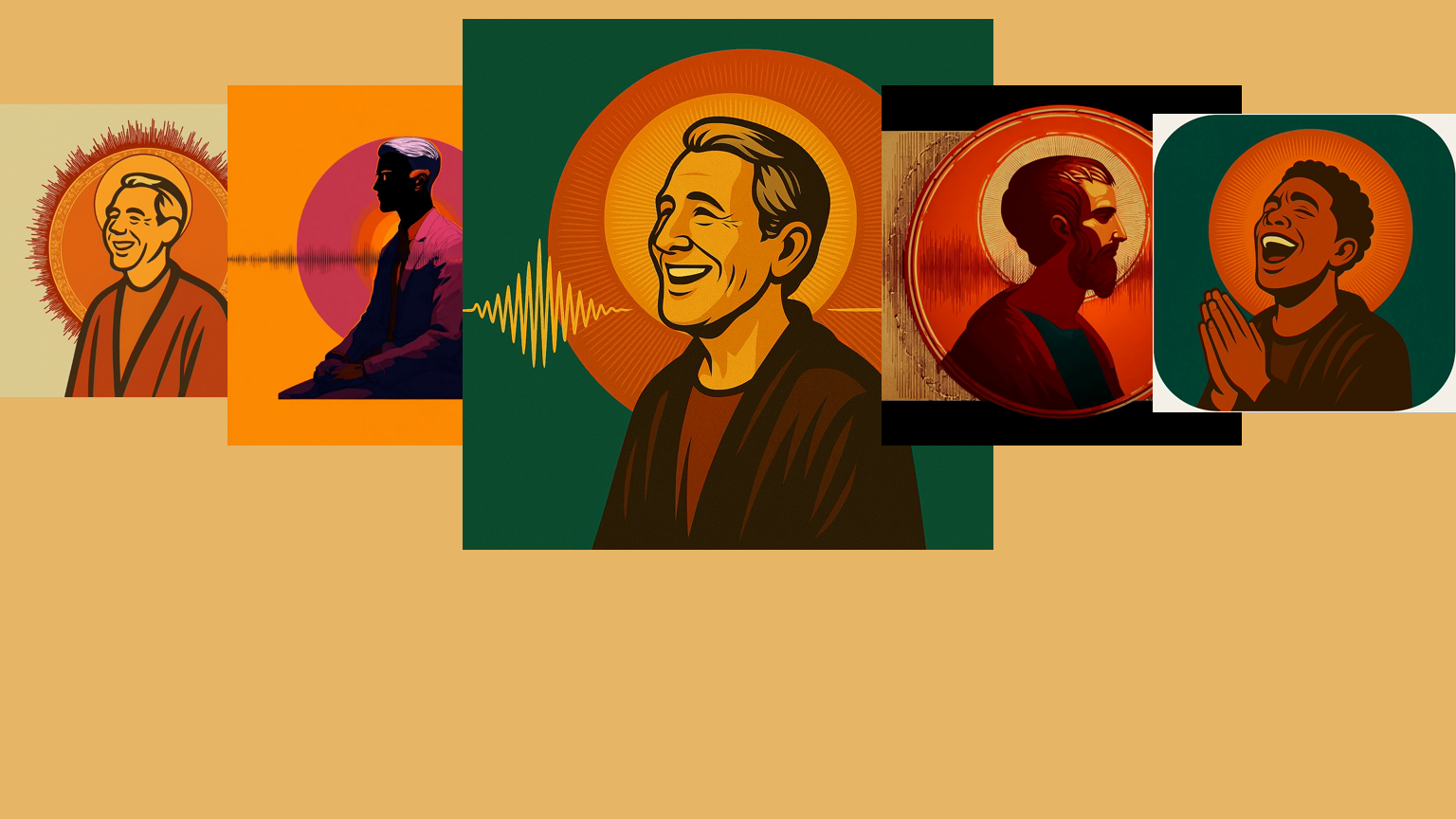 A warm-toned Chosen Portion illustration of companions gathered around a central figure